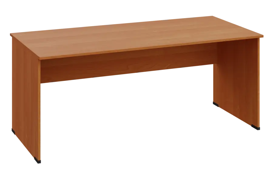 EPL 28 - 18 stůl kancelářský, dřevěná podnož, deska 25 mm, široký 1800 mm, olše jantar